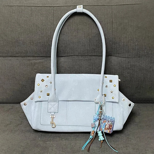 Vintage Studded Shoulder Handbag