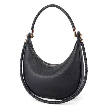 Women's Genuine Leather Shoulder Bag – Luxury Crescent Hobo