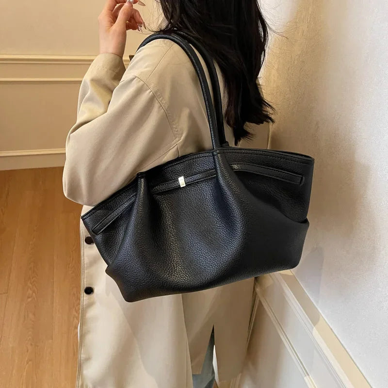 PU Leather Tote Bag for Women – Large Shoulder Handbag