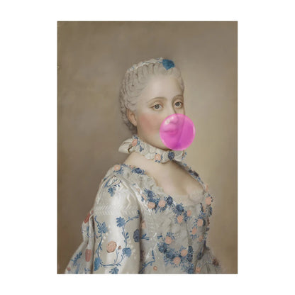 Bubble Gum Baroque Portrait Wall Art Poster – Vintage Altered Art Print