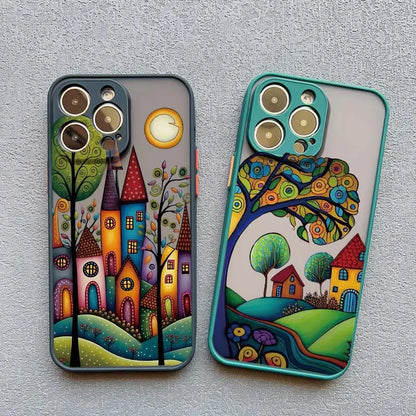 Whimsical Village iPhone Case – Fairy-Tale Art Design