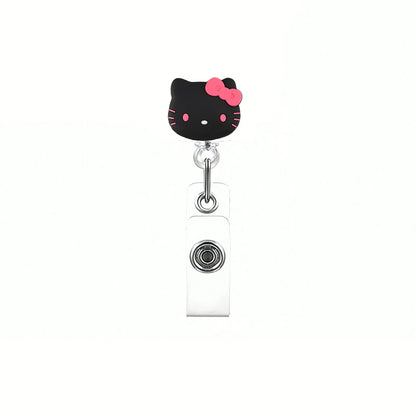 Sanrio Cat Retractable Badge Reel Keychain