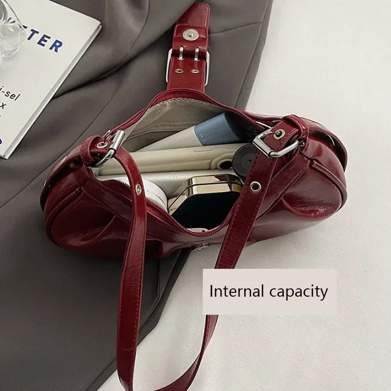 Retro Burgundy Underarm Shoulder Bags