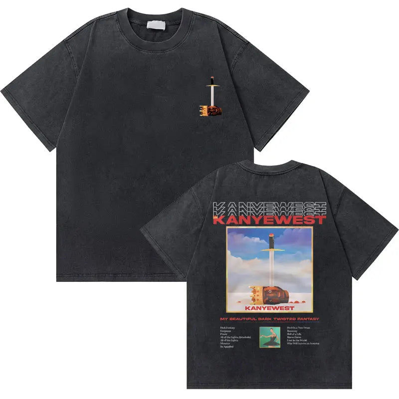 College Dropout Bear Graphic T-Shirt – Washed Vintage Streetwear Tee