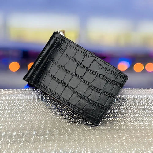 Leather Money Clip Wallet for Men – Slim Card Case