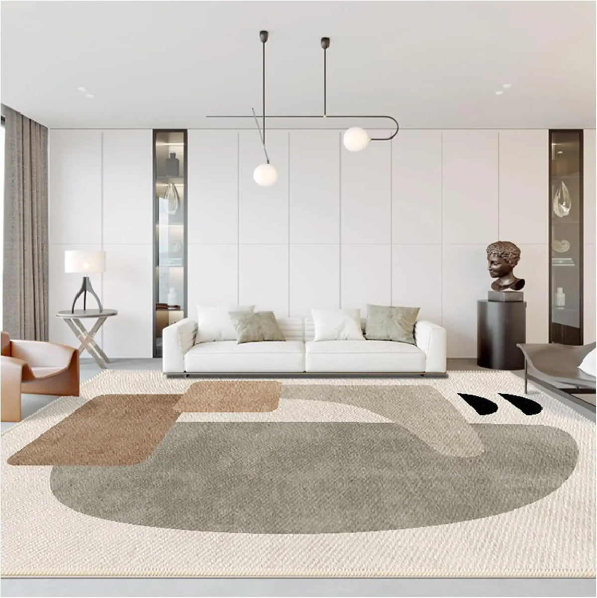 Nordic Abstract Area Rug – Large Living Room Carpet, Anti-Slip, Modern Luxury