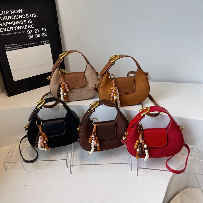 Retro Saddle Bag – Women's Small PU Leather Crossbody Purse