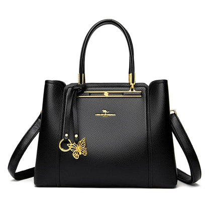 Luxury Leather Handbag for Women – 3-Layer Shoulder Crossbody Bag