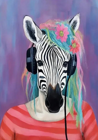 Abstract Animal Wall Art Poster – Funny Dressed Animal Print for Club & Home Decor