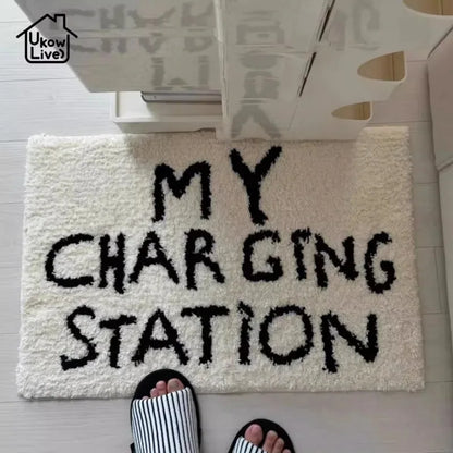 My Charging Station Letter Rug – Non-Slip Bedroom & Living Room Mat
