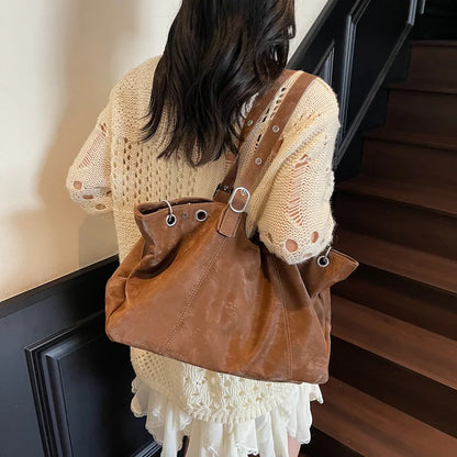 Large Suede Tote Bag for Women – Pillow Shoulder & Commute Bag