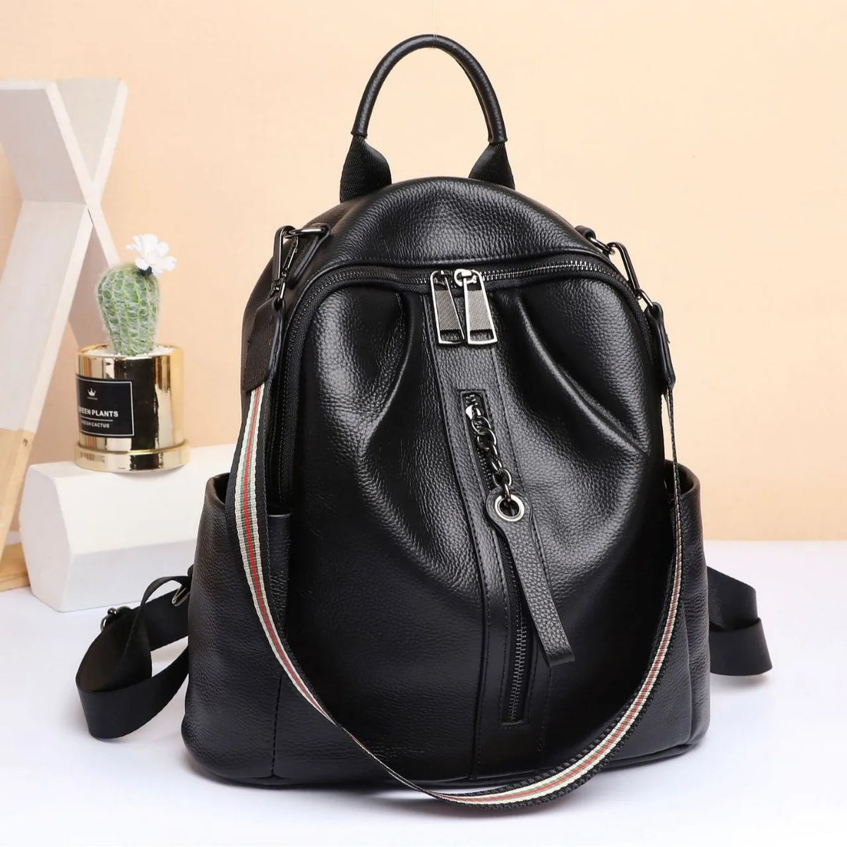 Genuine Leather Women's Backpack – Casual Everyday Bag