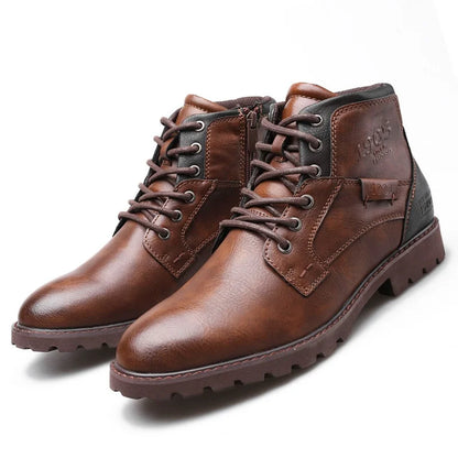 Men's Leather Ankle Boots – Rugged Work & Motorcycle Style