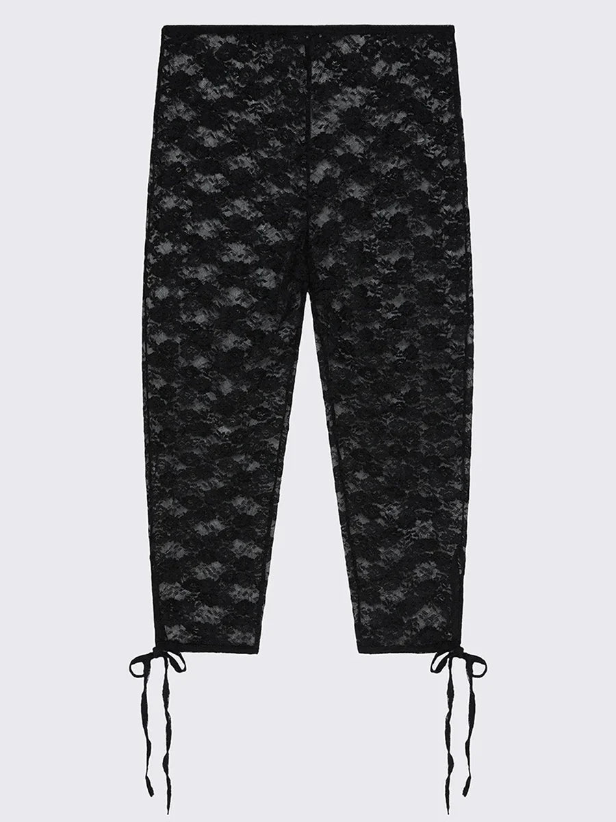 Lace Capri Pants for Women – See-Through Bandage Streetwear