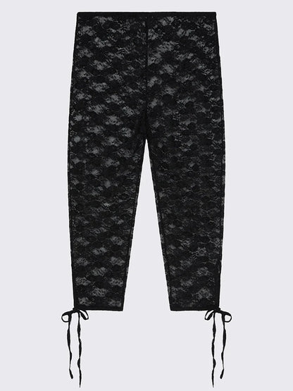 Lace Capri Pants for Women – See-Through Bandage Streetwear