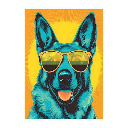 Corgi Wearing Sunglasses Poster Funny Dog Canvas Painting Print Wall Art Picture Living Room Cuadros
