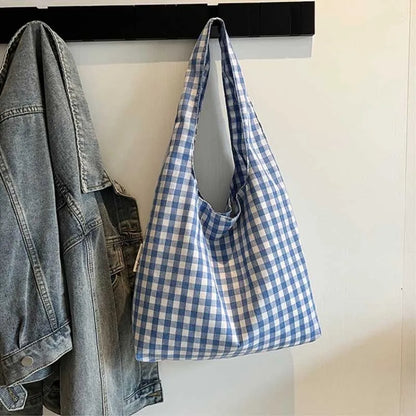 Korean Vintage Plaid Underarm Bags