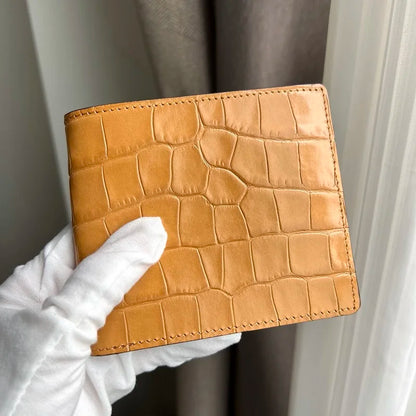 Custom Name Luxury Crocodile Billfold Wallet – Men's Gift