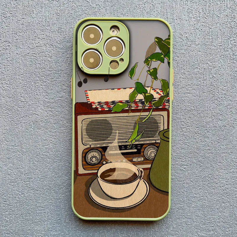 Retro Cat Vinyl Record iPhone Case – Aesthetic Cozy Cover