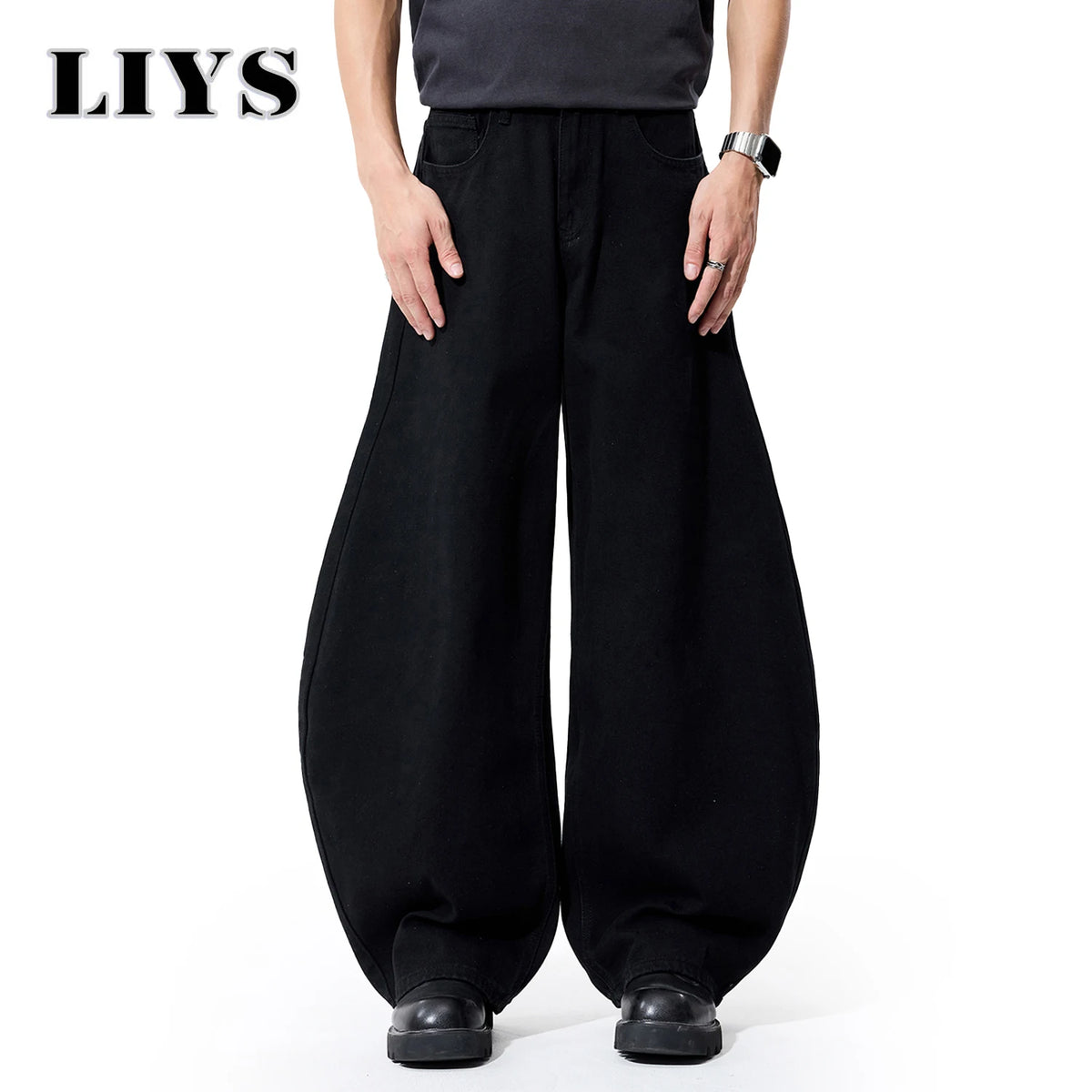 Baggy Wide Leg Jeans – Men's Goth Balloon Denim Pants