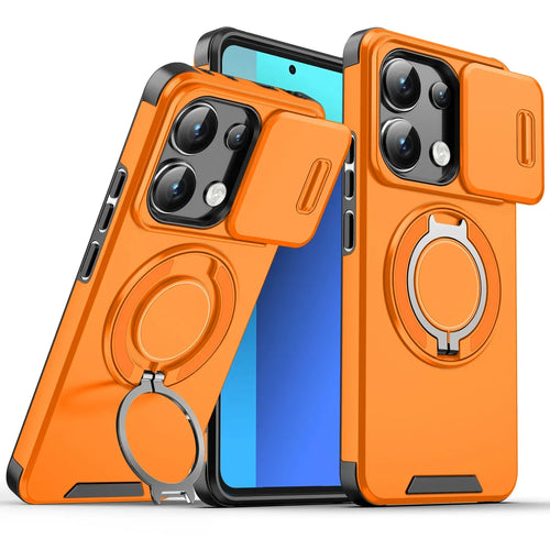 Magnetic Ring Stand Case for Redmi Note 13 Pro 5G 4G | Slide Camera Cover