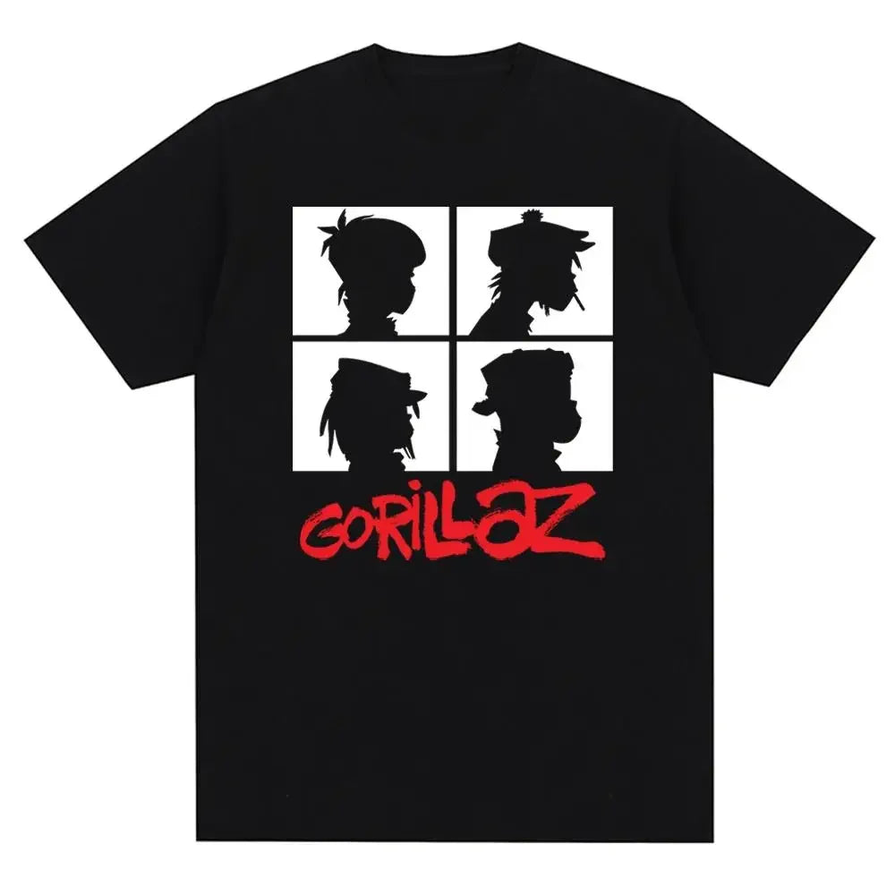 Gorillaz Graphic T-Shirt – 90s Punk Rock Band Tee Unisex