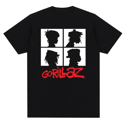 Gorillaz Graphic T-Shirt – 90s Punk Rock Band Tee Unisex