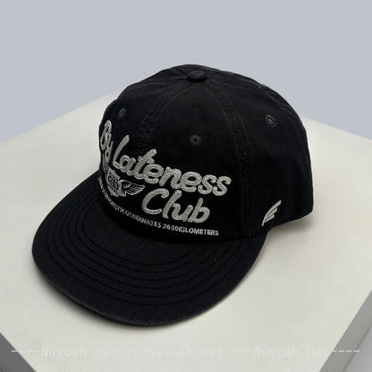 Lateness Club Embroidered Retro Baseball Cap – Vintage Street Style Hat