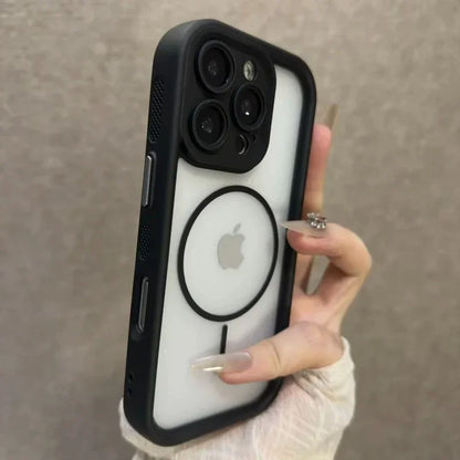 Luxury Matte Magsafe Transparent Case Iphone 17 16 15 14 13 12 Pro Max Funda Plus Air Magnetic