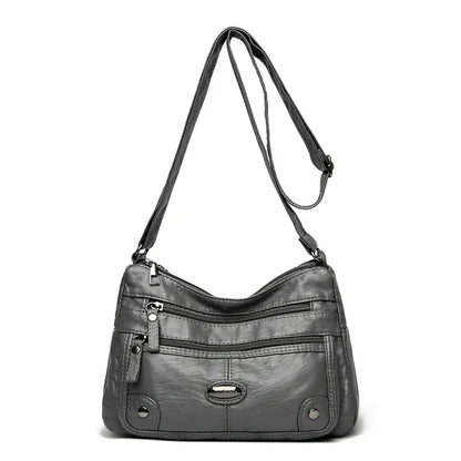 Leather Versatile Double Layer Retro High Quality Luxury Crossbody Bags
