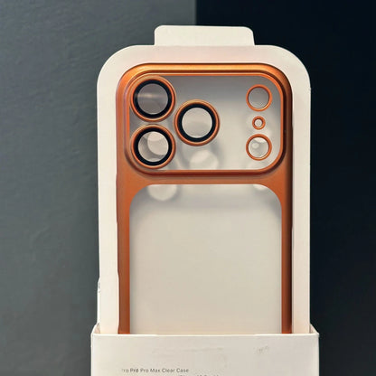 Luxury Matte Translucent iPhone Case with Electroplated Frame & Lens Protection