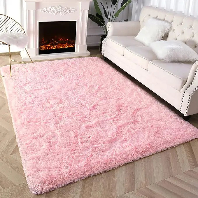 Tie-Dye Plush Shaggy Rug – Soft Carpet for Bedroom & Living Room