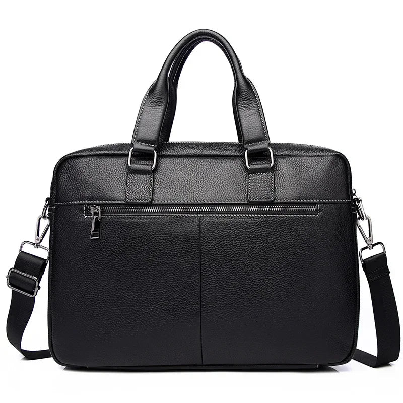 Genuine Leather Men's Briefcase – Business Shoulder Messenger Bag