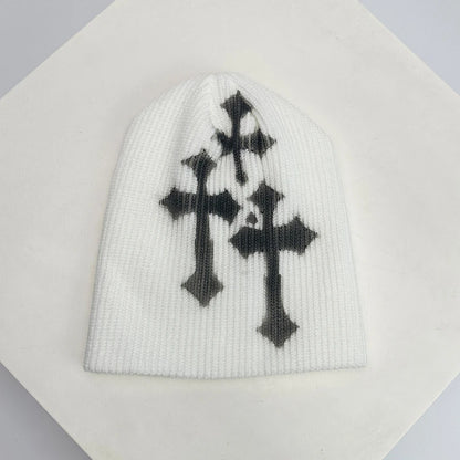 Gothic Knit Beanie – Y2K Dark Aesthetic Winter Hat