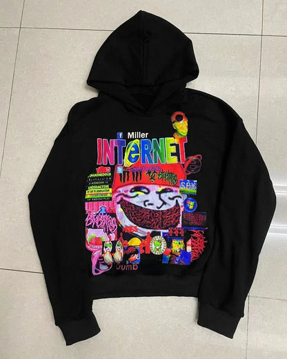 Gothic Graphic Hoodie Women Harajuku Goth Streetwear Sweatshirt