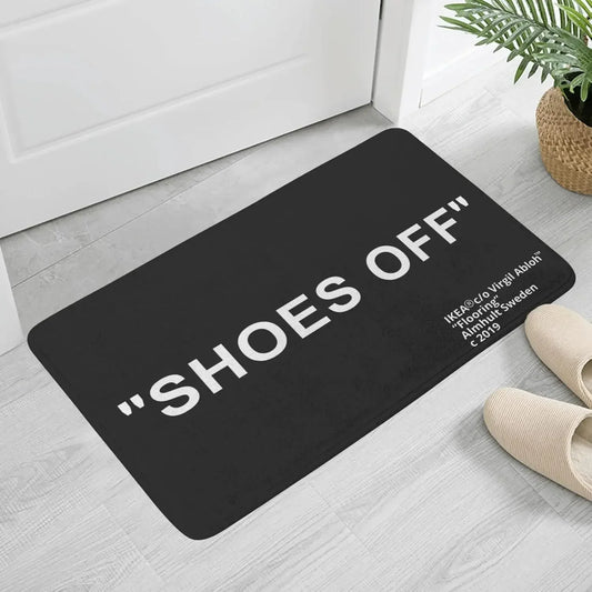 "Shoes Off" Door Mat – Soft Non-Slip Entryway Rug
