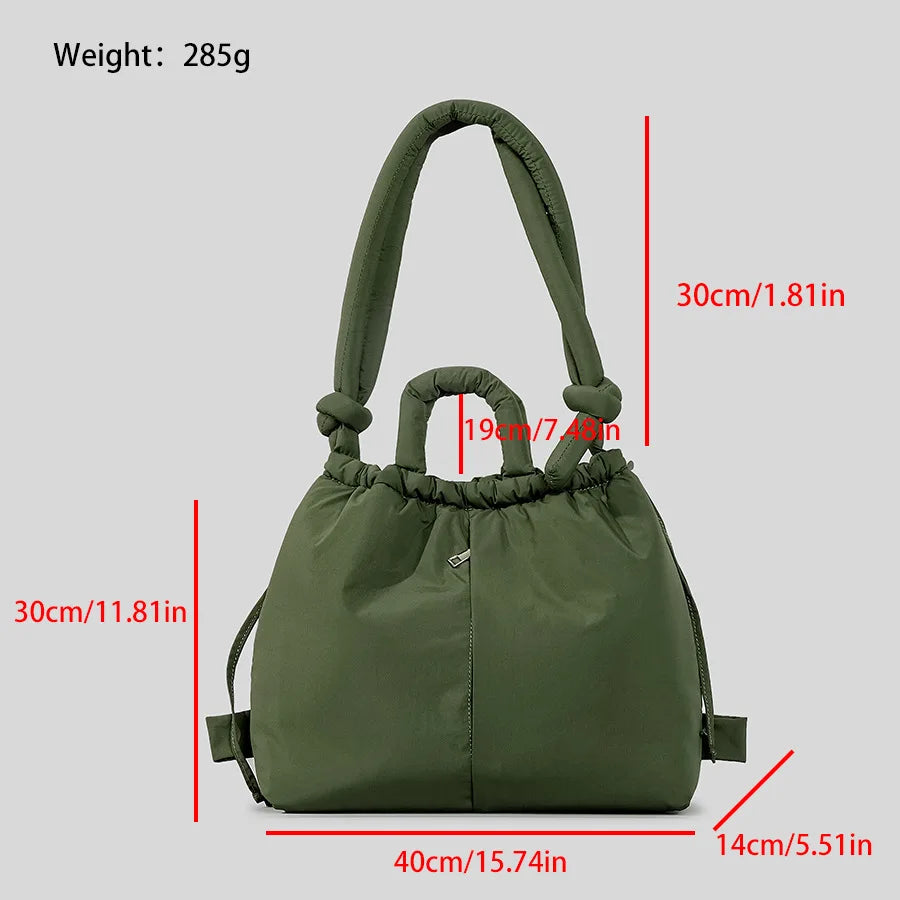 Puffer Tote Bag – Women's Padded Nylon Shoulder Bag