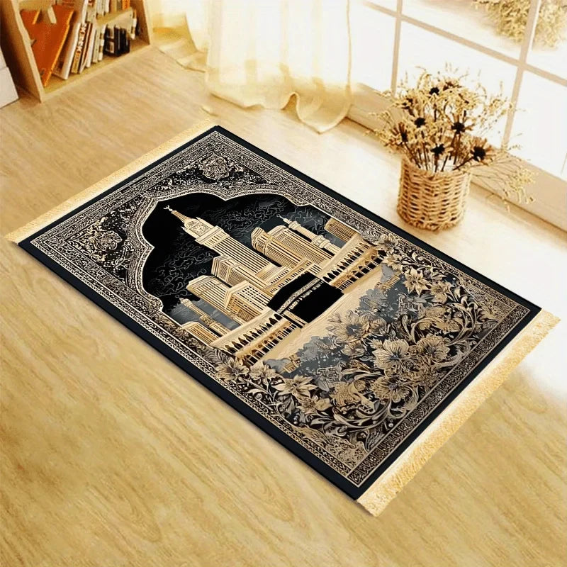 Islamic Prayer Mat Foldable Portable Sajjadah – Holy City Design