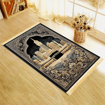Islamic Prayer Mat Foldable Portable Sajjadah – Holy City Design