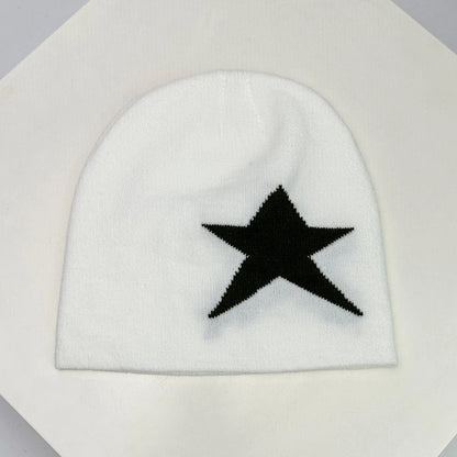 Star Print Knit Beanie – Unisex Hip Hop Streetwear Hat