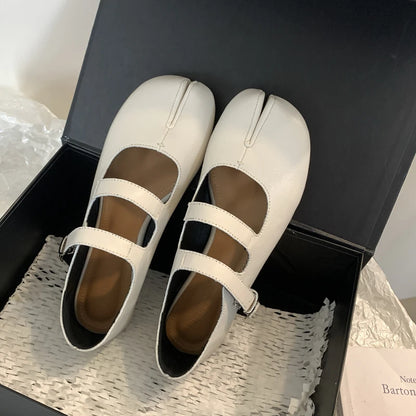 Women's Split Toe Mary Jane Flats – Tabi Leather Buckle Shoes