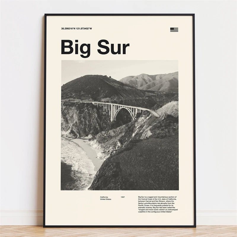 Retro City Poster – Mid-Century Modern Wall Art Print