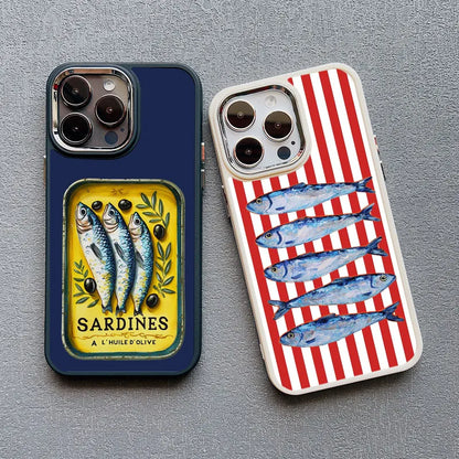 Sardine Can iPhone Case – Cute Fish Pattern Silicone Cover