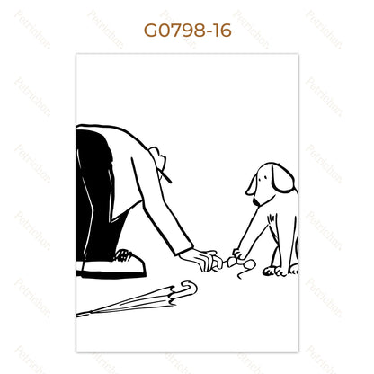 Minimalist Black and White Line Art Canvas Wall Art Print
