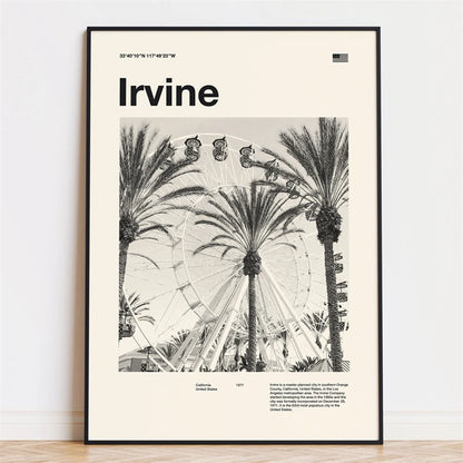 Retro City Poster – Mid-Century Modern Wall Art Print