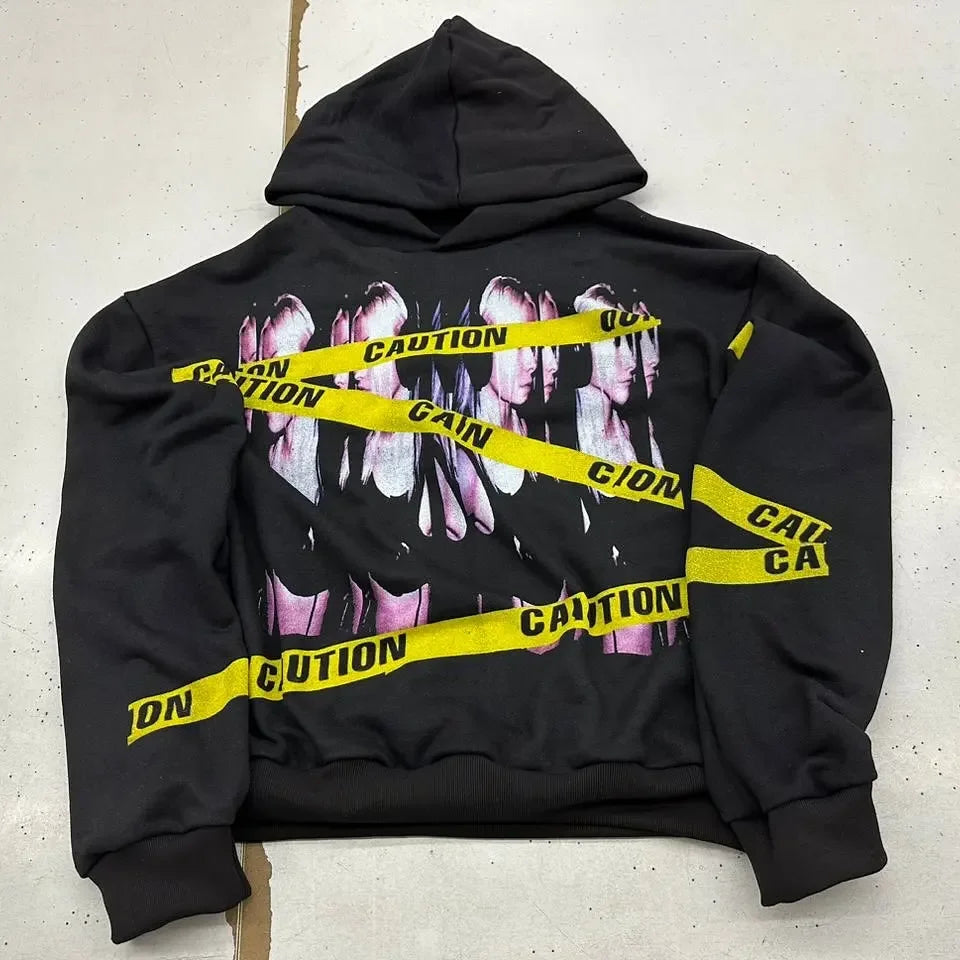 Gothic Graphic Hoodie Women Harajuku Goth Streetwear Sweatshirt