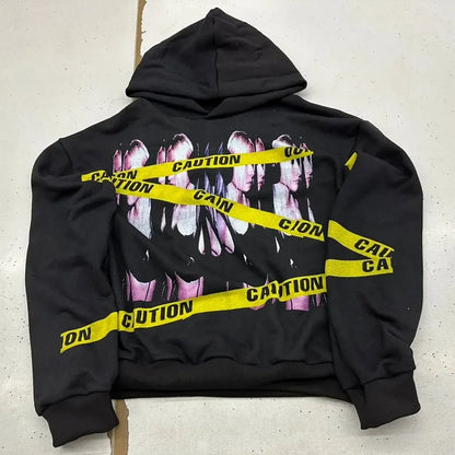 Gothic Graphic Hoodie Women Harajuku Goth Streetwear Sweatshirt