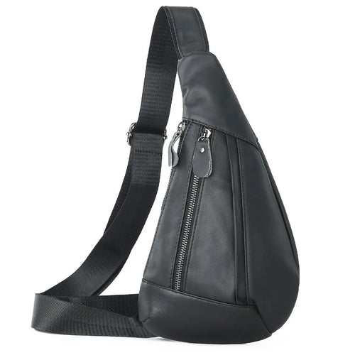 Men's Genuine Leather Chest Sling Bag – Casual Crossbody Pack