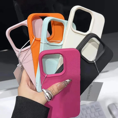 Candy Color Lichee Pattern Soft iPhone Case – iPhone 11 to 17 Series