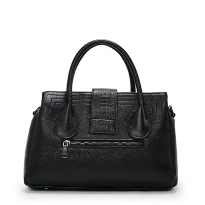 Genuine Leather Alligator-Embossed Women's Shoulder Bag